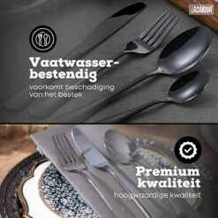 LaCardia Bestekset Glans Zwart – 24-delig Bestek – 6 Persoons – Bestek Zwart Voor 6 Personen -Keukenheld Verkoopwinkel 1200x1200 3