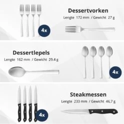 Veluw Bestekset 4 Persoons - Barcelona Bestekset 24 Delig - RVS 18/0 12 Veluw Bestekset 4 Persoons - Barcelona Bestekset 24 Delig - RVS 18/0 -Keukenheld Verkoopwinkel 1200x1200 33