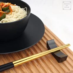 House Of Husk Chopsticks Set - Koreaanse Eetstokjes - Vaatwasserbestendig - RVS - 5 Paar - Duo Tone - Zwart Goud -Keukenheld Verkoopwinkel 1200x1200 354