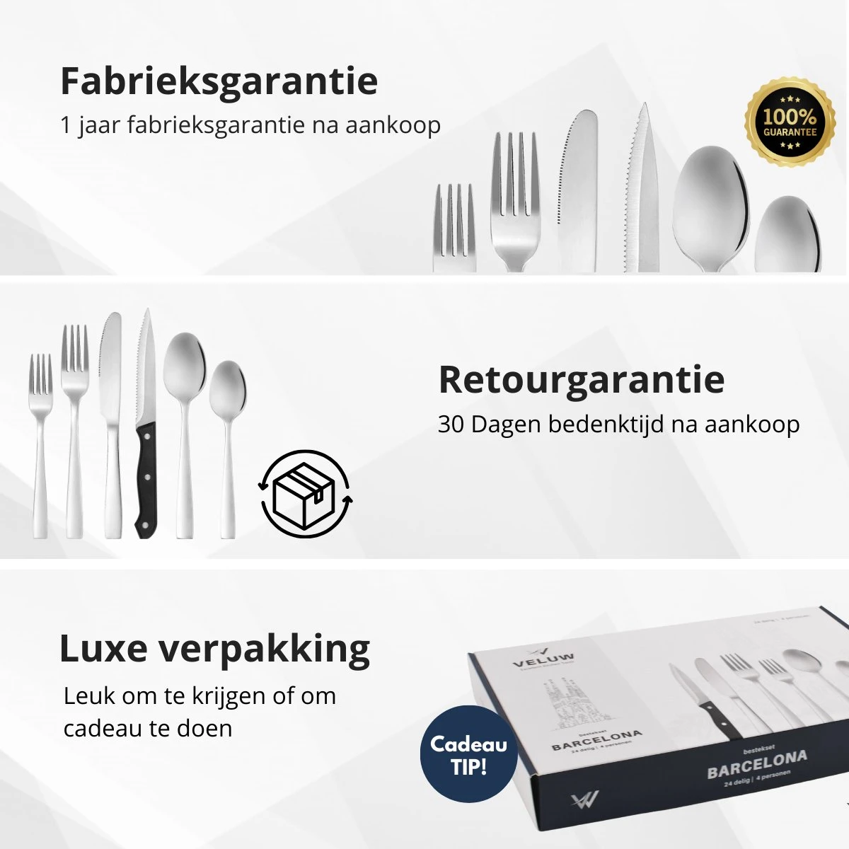 Veluw Bestekset 4 Persoons - Barcelona Bestekset 24 Delig - RVS 18/0 9 Veluw Bestekset 4 Persoons - Barcelona Bestekset 24 Delig - RVS 18/0 - Afbeelding 9