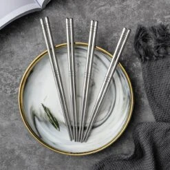 Alheco 6 Paar Koreaanse Chopsticks - Eetstokjes - Metaal / RVS - Zilver 7 Alheco 6 Paar Koreaanse Chopsticks - Eetstokjes - Metaal / RVS - Zilver -Keukenheld Verkoopwinkel 1200x1200 370