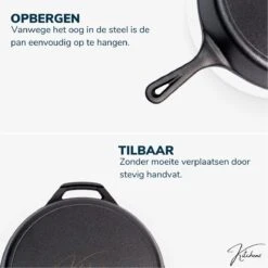 Gietijzeren Pan - Skillet - Koekenpan - BBQ - Koekenpan Inductie - ø32cm - 3.1 KG - Geschikt Voor Alle Warmtebronnen - Inclusief Gratis E-Book -Keukenheld Verkoopwinkel 1200x1200 457