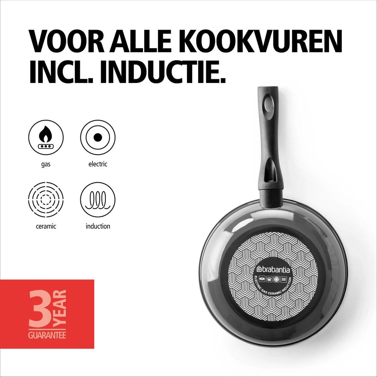 BRABANTIA LIVING Koekenpan - Ø 20 Cm - Antiaanbak - Inductie - Zwart 4 BRABANTIA LIVING Koekenpan - Ø 20 Cm - Antiaanbak - Inductie - Zwart - Afbeelding 4