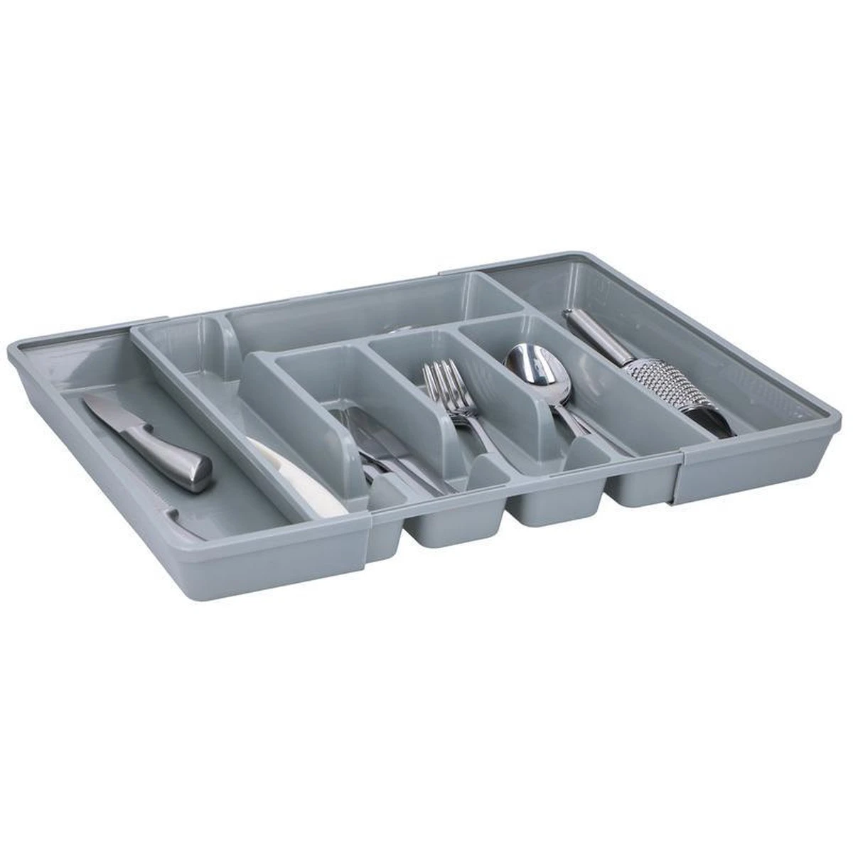 Merkloos Bestekbak/bestekhouder - Uitschuifbaar - Grijs - 44 Cm - 5 Tot 7 Vakken 2 Merkloos Bestekbak/bestekhouder - Uitschuifbaar - Grijs - 44 Cm - 5 Tot 7 Vakken - Afbeelding 2