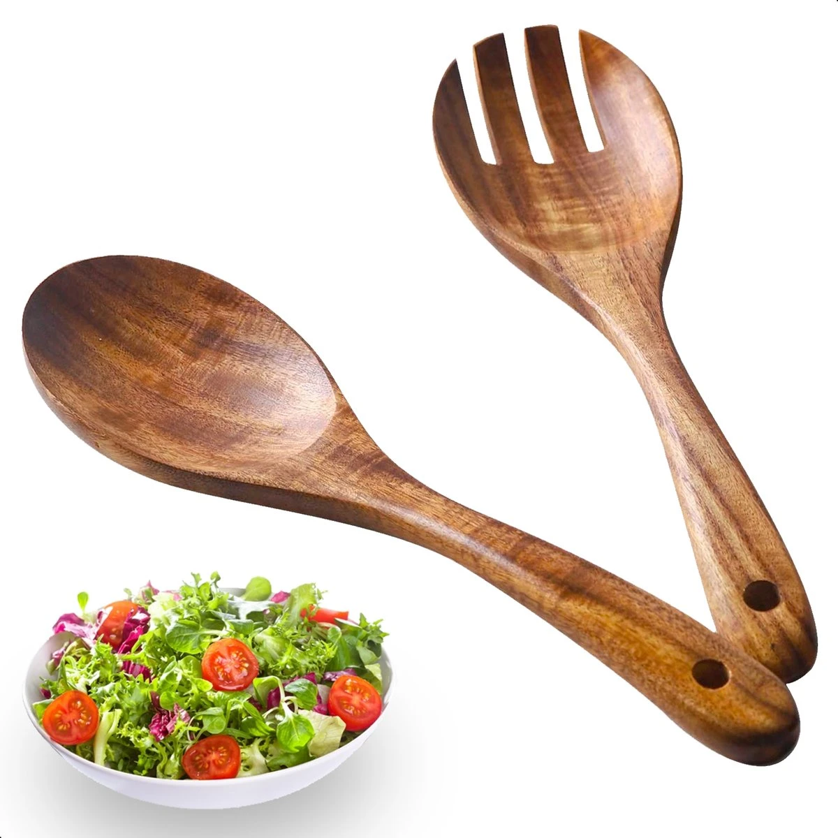 Dayshake Olijfhouten Slabestek 2-delig - Luxe Slacouvert - Duurzaam Salade Bestek - Saladebestek - Vaatwasserbestendig 1 Dayshake Olijfhouten Slabestek 2-delig - Luxe Slacouvert - Duurzaam Salade Bestek - Saladebestek - Vaatwasserbestendig