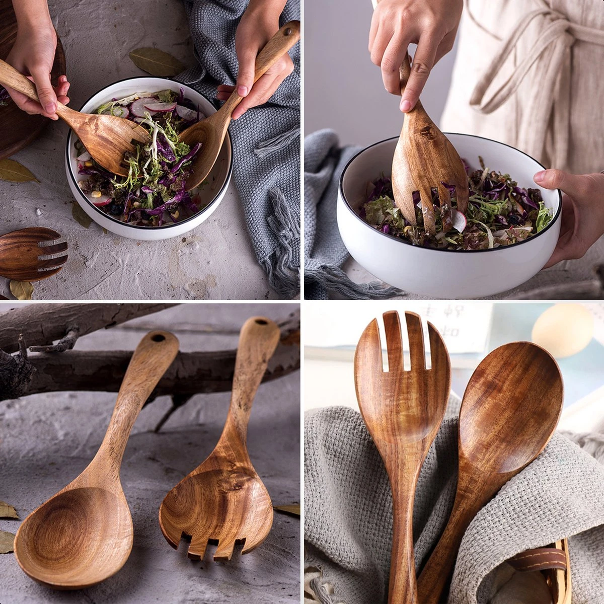 Dayshake Olijfhouten Slabestek 2-delig - Luxe Slacouvert - Duurzaam Salade Bestek - Saladebestek - Vaatwasserbestendig 5 Dayshake Olijfhouten Slabestek 2-delig - Luxe Slacouvert - Duurzaam Salade Bestek - Saladebestek - Vaatwasserbestendig - Afbeelding 5