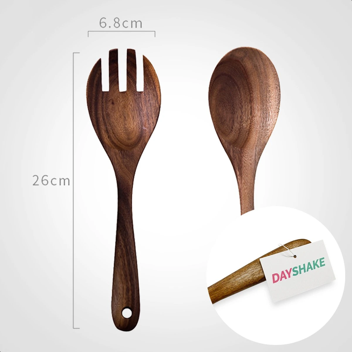 Dayshake Olijfhouten Slabestek 2-delig - Luxe Slacouvert - Duurzaam Salade Bestek - Saladebestek - Vaatwasserbestendig 6 Dayshake Olijfhouten Slabestek 2-delig - Luxe Slacouvert - Duurzaam Salade Bestek - Saladebestek - Vaatwasserbestendig - Afbeelding 6