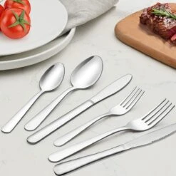 Perow 6 Persoons Bestekset – 36 Delig – 18/10 Edelstaal – Lepels, Messen, Vorken & Steakmessen – Vaatwasserbestendig – Zilver - Serviessets 12 Perow 6 Persoons Bestekset – 36 Delig – 18/10 Edelstaal – Lepels, Messen, Vorken & Steakmessen – Vaatwasserbestendig – Zilver - Serviessets -Keukenheld Verkoopwinkel 1200x1200 69