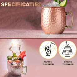 Toivo Moscow Mule Bekers Deluxe 2 Stuks - Brons - 500 Ml - Inclusief RVS Rietjes - Cocktailglas - Bekers -Keukenheld Verkoopwinkel 1200x1200 744