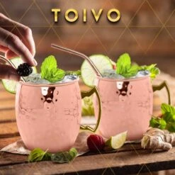 Toivo Moscow Mule Bekers Deluxe 2 Stuks - Brons - 500 Ml - Inclusief RVS Rietjes - Cocktailglas - Bekers -Keukenheld Verkoopwinkel 1200x1200 746