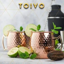 Toivo Moscow Mule Bekers Deluxe 2 Stuks - Brons - 500 Ml - Inclusief RVS Rietjes - Cocktailglas - Bekers -Keukenheld Verkoopwinkel 1200x1200 747