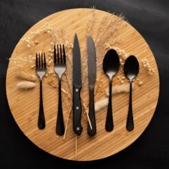 OEC Kitchen Bestekset 36-delig - Zwart - 6 Persoons - Steakmessen - Messen - Vorken - Lepels - RVS 10 OEC Kitchen Bestekset 36-delig - Zwart - 6 Persoons - Steakmessen - Messen - Vorken - Lepels - RVS -Keukenheld Verkoopwinkel 1200x1200 79