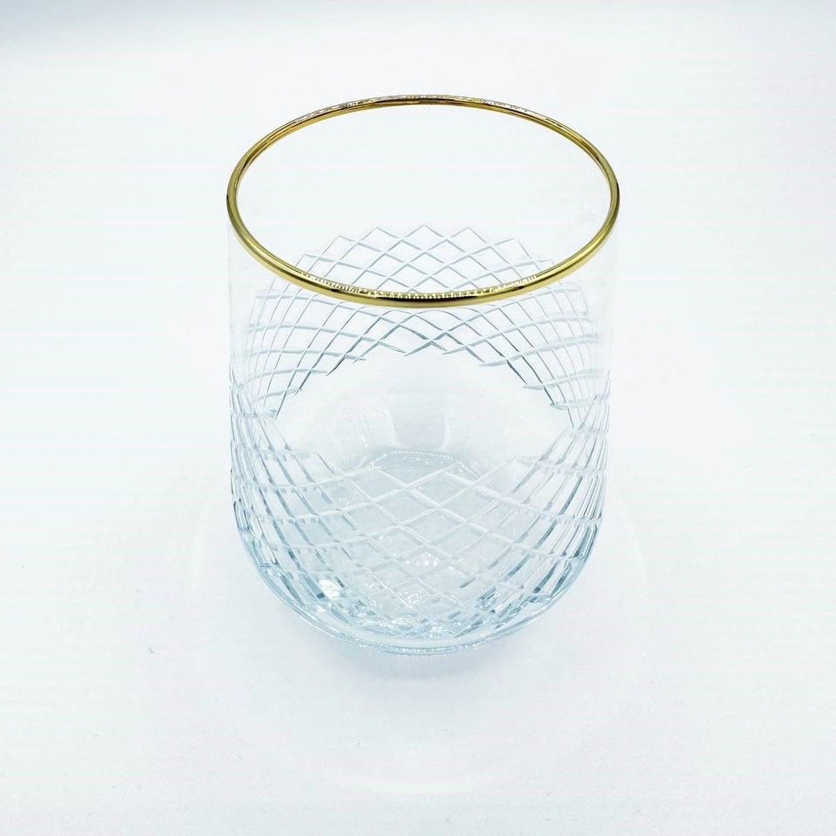 Bohem's - 6 Stuks Handgesneden Drinkglas 'Belinda Gold' - Gehard Glas - Minimalistisch Design 3 Bohem's - 6 Stuks Handgesneden Drinkglas 'Belinda Gold' - Gehard Glas - Minimalistisch Design - Afbeelding 3
