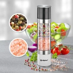 Alpina Peper- En Zoutmolen Set - Zout En Pepermolen - Handmatig - Kunststof En RVS - Zwart - Wit -Zilver -Keukenheld Verkoopwinkel 1200x1200 826