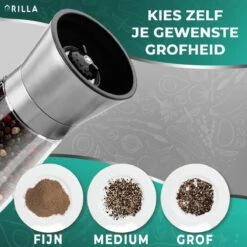 Peper En Zoutmolen Set - RVS Zout En Peperstel - Zoutvaatje En Pepermolen - 2 In 1 -Keukenheld Verkoopwinkel 1200x1200 833