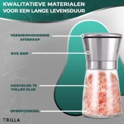 Peper En Zoutmolen Set - RVS Zout En Peperstel - Zoutvaatje En Pepermolen - 2 In 1 -Keukenheld Verkoopwinkel 1200x1200 834