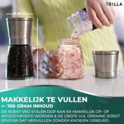 Peper En Zoutmolen Set - RVS Zout En Peperstel - Zoutvaatje En Pepermolen - 2 In 1 -Keukenheld Verkoopwinkel 1200x1200 835