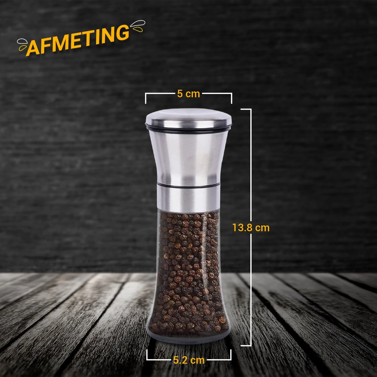 Pepermolen - Peper En Zoutmolen Set - Comfortabele Grip - Stevig Materiaal 6 Pepermolen - Peper En Zoutmolen Set - Comfortabele Grip - Stevig Materiaal - Afbeelding 6