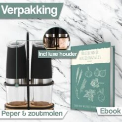 Kitchen Deluxe® Peper En Zoutmolen Set Elektrisch - Kruidenmolen Incl. Standaard En Kookboek - Gravitatie - RVS 11 Kitchen Deluxe® Peper En Zoutmolen Set Elektrisch - Kruidenmolen Incl. Standaard En Kookboek - Gravitatie - RVS -Keukenheld Verkoopwinkel 1200x1200 880