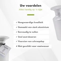 Veluw Zoutstrooier Aluminium - Professionele Zoutstrooier Horeca - Met Schroefdop - Ø8x(H)19,5cm 9 Veluw Zoutstrooier Aluminium - Professionele Zoutstrooier Horeca - Met Schroefdop - Ø8x(H)19,5cm -Keukenheld Verkoopwinkel 1200x1200 883