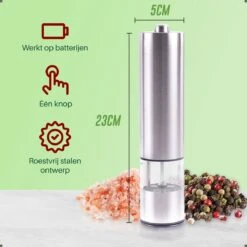 Peper En Zoutmolen Set - Elektrisch - Pepermolen - Zoutmolen - Set Van 2 Stuks -Keukenheld Verkoopwinkel 1200x1200 890