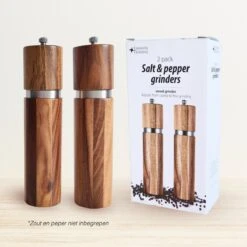 Luxe Peper En Zoutmolen Set - Pepermolen - Acacia Hout - RVS - 21cm Rond -Keukenheld Verkoopwinkel 1200x1200 902