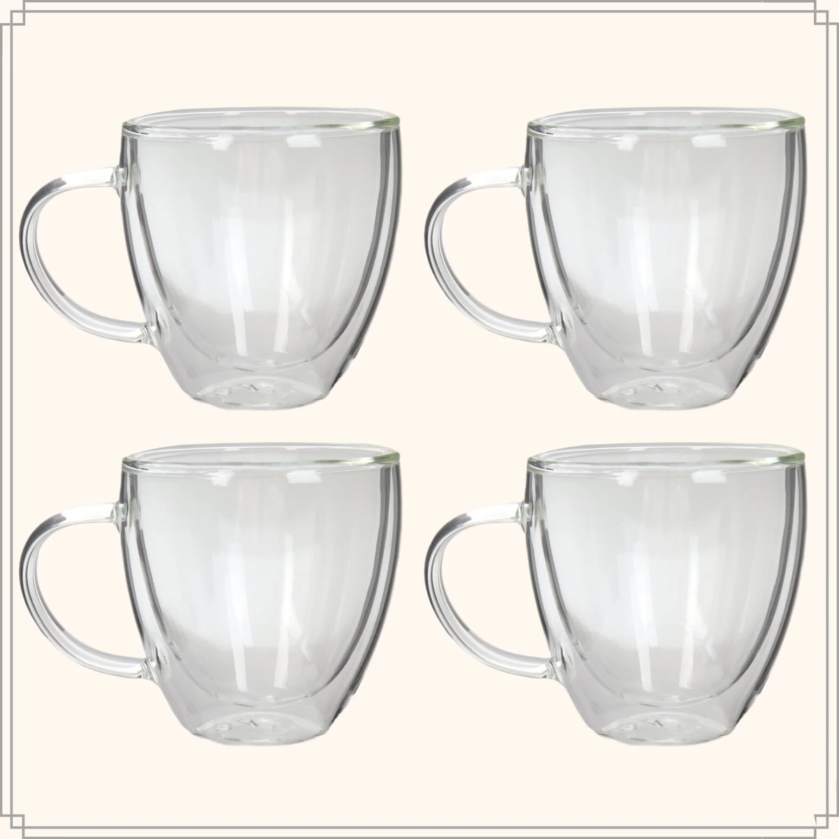 OTIX Dubbelwandige Koffieglazen - Koffiekopjes - 180 Ml - Set Van 4 - Transparant - Latte Macchiato Glazen 3 OTIX Dubbelwandige Koffieglazen - Koffiekopjes - 180 Ml - Set Van 4 - Transparant - Latte Macchiato Glazen - Afbeelding 3