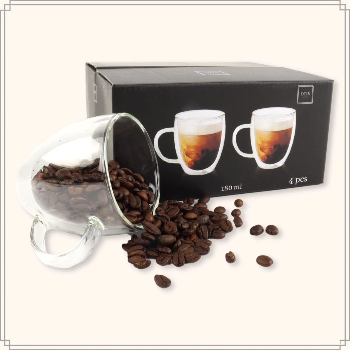 OTIX Dubbelwandige Koffieglazen - Koffiekopjes - 180 Ml - Set Van 4 - Transparant - Latte Macchiato Glazen 8 OTIX Dubbelwandige Koffieglazen - Koffiekopjes - 180 Ml - Set Van 4 - Transparant - Latte Macchiato Glazen - Afbeelding 8