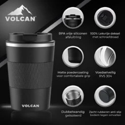Volcan RVS Koffiebeker To Go Met Sleeve - Thermosbeker - Theebeker - Coffee - Zwart 16 Volcan RVS Koffiebeker To Go Met Sleeve - Thermosbeker - Theebeker - Coffee - Zwart -Keukenheld Verkoopwinkel 1200x1200 978
