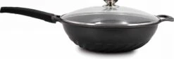 Cheffinger Wokpan Met Deksel - 32cm - Zwart - Pan - Keukenaccessoires -Keukenheld Verkoopwinkel 1200x408 1