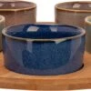 Cosy & Trendy Serveerplank Bamboe Dia 25 Cm Met 5x Luxe Hapjes/saus/tapas Schaaltjes