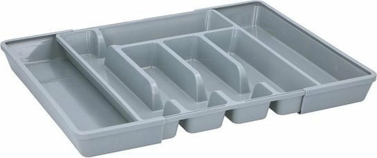 Merkloos Bestekbak/bestekhouder - Uitschuifbaar - Grijs - 44 Cm - 5 Tot 7 Vakken 1 Merkloos Bestekbak/bestekhouder - Uitschuifbaar - Grijs - 44 Cm - 5 Tot 7 Vakken