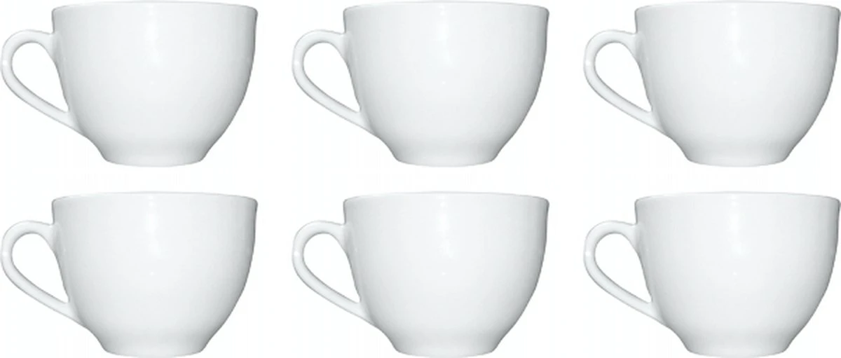 Merkloos Koffie Kopjes – Koffiekopjes – Koffiemokken – Cappuccino – Set Van 6 – Porselein – 250 Ml – Wit 5 Merkloos Koffie Kopjes – Koffiekopjes – Koffiemokken – Cappuccino – Set Van 6 – Porselein – 250 Ml – Wit - Afbeelding 5