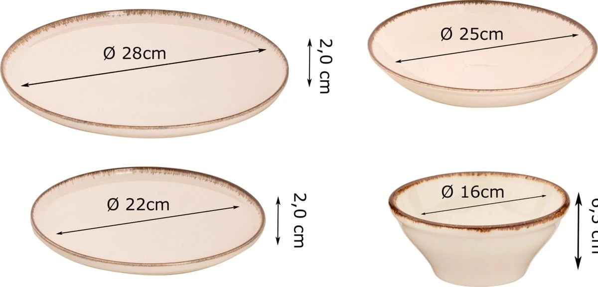 Maastricht Porselein Serviesset Akoya Porselein 6-persoons 24-delig Offwhite 2 Maastricht Porselein Serviesset Akoya Porselein 6-persoons 24-delig Offwhite - Afbeelding 2