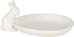 Clayre & Eef Serveerschaal 20x13x8 Cm Wit Keramiek Ovaal Konijn Presenteerschaal Dienblad Decoratie Schaal -Keukenheld Verkoopwinkel 1200x612 7