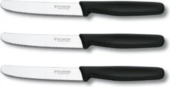 Victorinox Swiss Classic Tafelmessenset - 11cm - 3-delig - Zwart - Gekarteld - RVS En Kunststof -Keukenheld Verkoopwinkel 1200x615