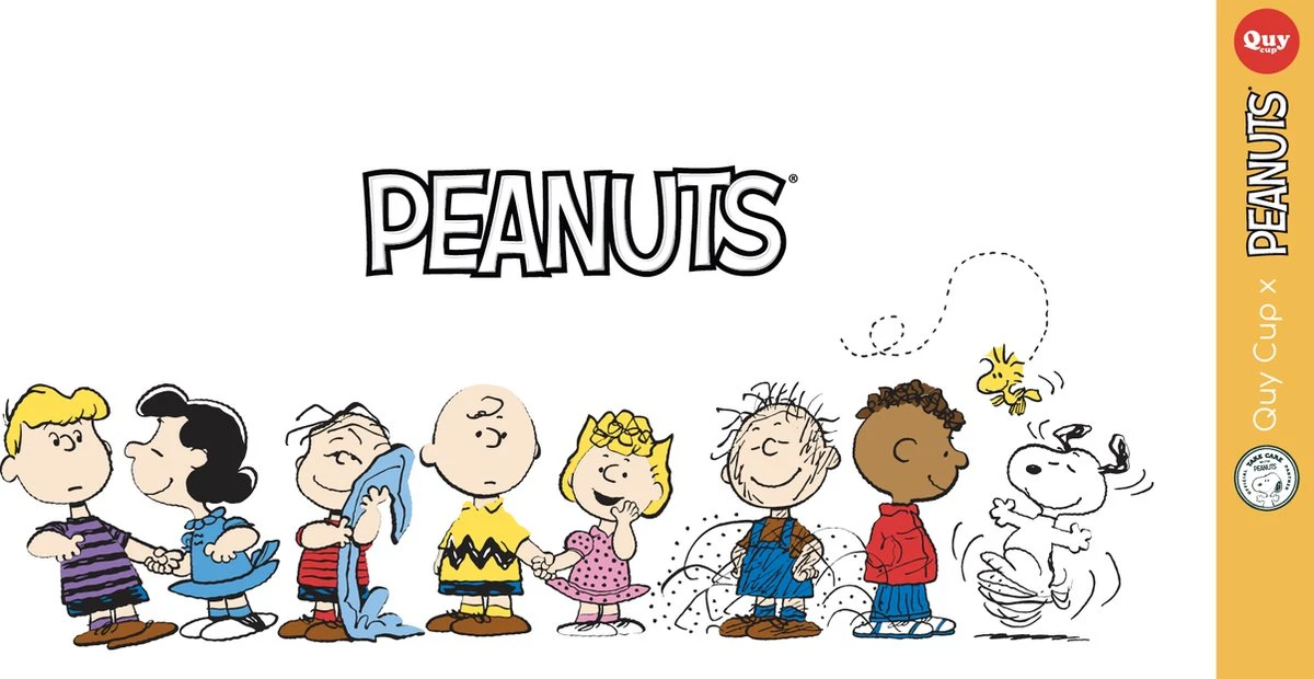 Quy Cup - 90ml Ecologische Reis Beker - Espressobeker “Peanuts Snoopy Music” Met Zwarte Siliconen Deksel 2 Quy Cup - 90ml Ecologische Reis Beker - Espressobeker “Peanuts Snoopy Music” Met Zwarte Siliconen Deksel - Afbeelding 2