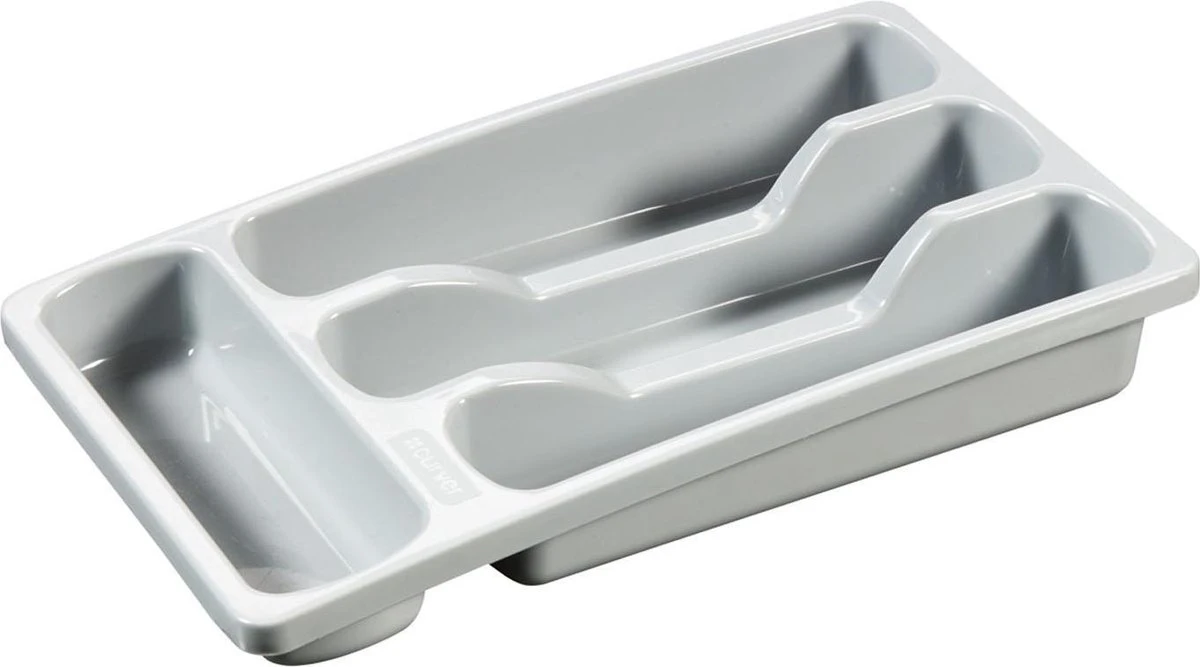Curver Bestekbak 4 Vakken S - 33x20x6 Cm - Lichtgrijs 1 Curver Bestekbak 4 Vakken S - 33x20x6 Cm - Lichtgrijs