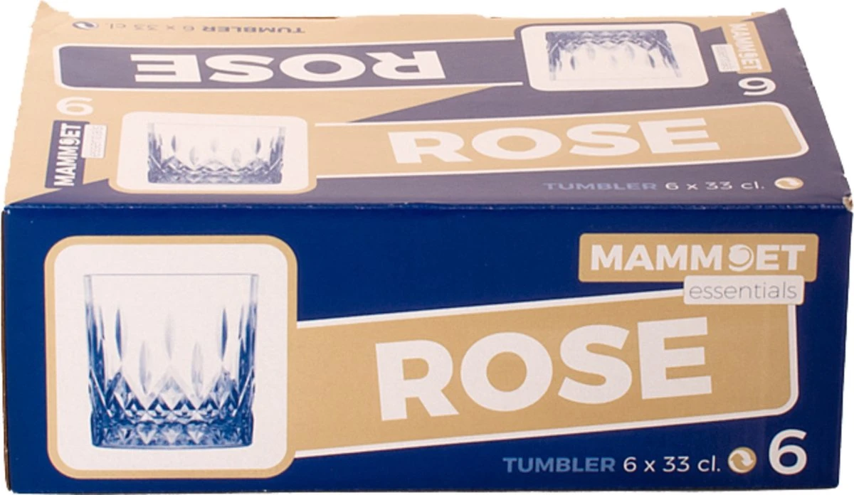 Mammoet Waterglas Rose 33 Cl Transparant 6 Stuk(s) 3 Mammoet Waterglas Rose 33 Cl Transparant 6 Stuk(s) - Afbeelding 3