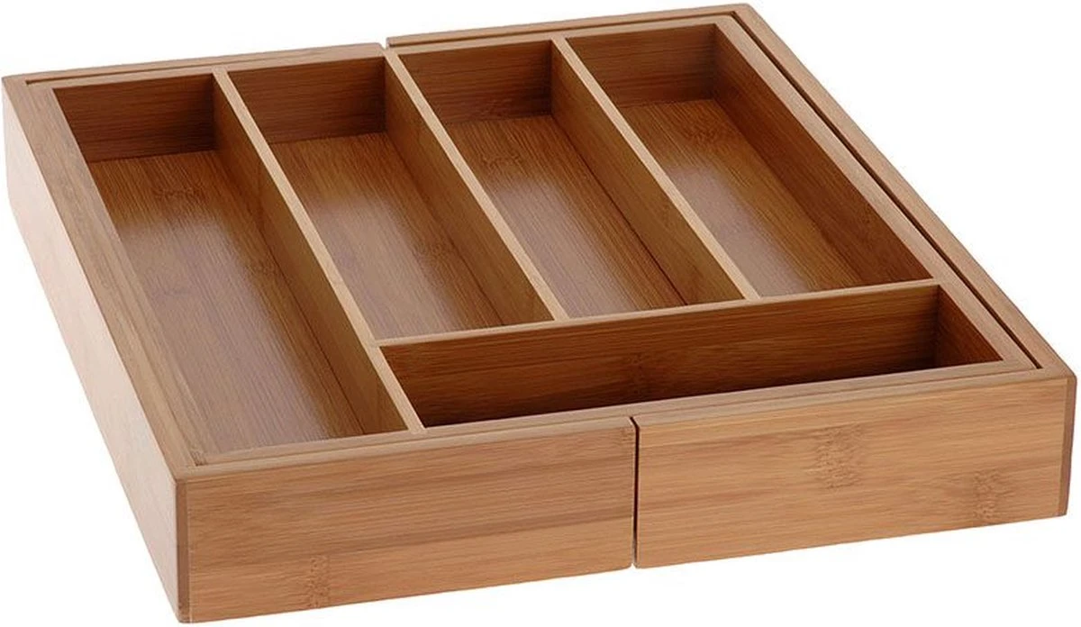 Excellent Houseware Bestekbak Hout Uitschuifbaar 4 Excellent Houseware Bestekbak Hout Uitschuifbaar - Afbeelding 4