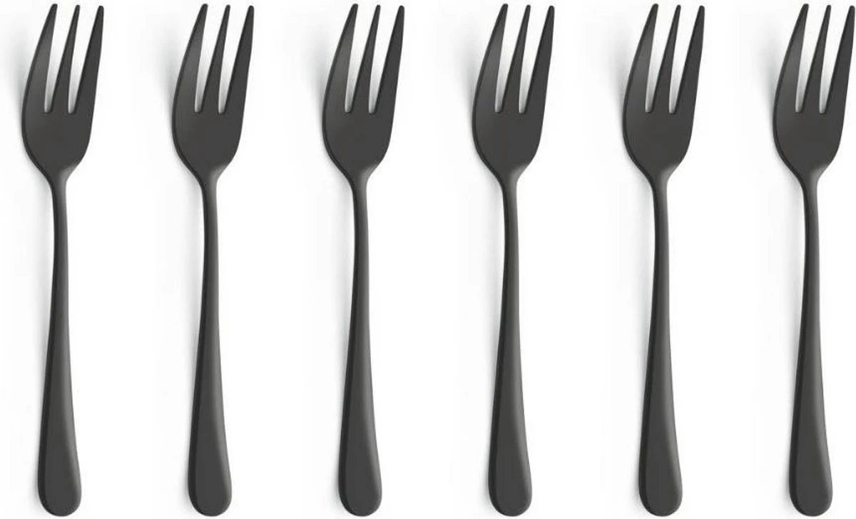 Merkloos Gebaksvorkje - Dessertvorkje ZWART - 6 Stuks - Koffie - Roestvrijstaal - Geslepen - RVS - Mat - Vaatwasserbestendig - Vaatwasser - Hoge Kwaliteit Servies - Koffielepel - Ijslepel - Dessertvork - Dessert 1 Merkloos Gebaksvorkje - Dessertvorkje ZWART - 6 Stuks - Koffie - Roestvrijstaal - Geslepen - RVS - Mat - Vaatwasserbestendig - Vaatwasser - Hoge Kwaliteit Servies - Koffielepel - Ijslepel - Dessertvork - Dessert