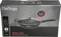 Cheffinger Wokpan Met Deksel - 32cm - Zwart - Pan - Keukenaccessoires -Keukenheld Verkoopwinkel 1200x730 3