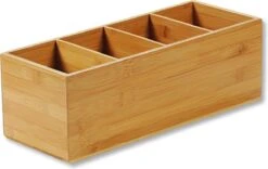 Merkloos Bestekbak FSC® Bamboe Hout - Staande Bestekhouder - Bestekbakje Houder - Bestek Bak Organizer- Bestekcassette - 35 X 14 X 12 Cm -Keukenheld Verkoopwinkel 1200x756