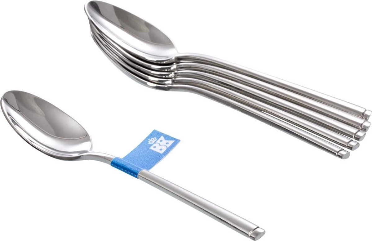 BK Waal Koffielepels - 6 Stuks - 18/10 Edelstaal 1 BK Waal Koffielepels - 6 Stuks - 18/10 Edelstaal