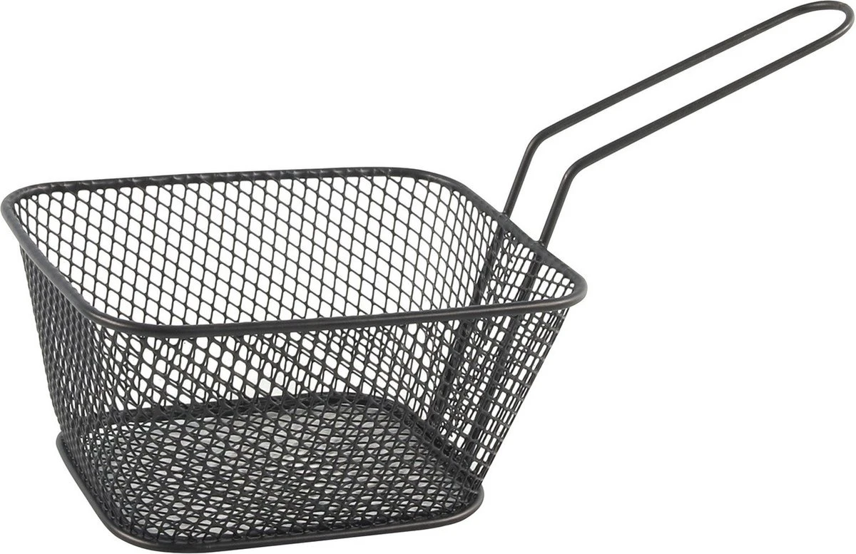 Merkloos 6x Stuks Zwarte Patat/snack Serveermandjes/frietmandjes 14 Cm - Tafeldecoratie - Patat/snack Serveren In Een Mandje 2 Merkloos 6x Stuks Zwarte Patat/snack Serveermandjes/frietmandjes 14 Cm - Tafeldecoratie - Patat/snack Serveren In Een Mandje - Afbeelding 2