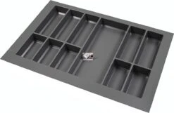 Merkloos Kunststof Bestekbak Classic Serie Antraciet, Breedte 78-70 Cm - Diepte 54-47 - Breedte En Diepte Op Maat Te Maken - Besteklade, Bestekhouder, Bestekbakken Op Maat