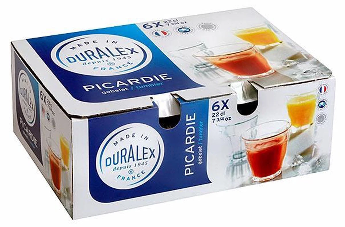 Duralex Picardie Waterglas - 220ml - Gehard Glas - 6 Stuks 5 Duralex Picardie Waterglas - 220ml - Gehard Glas - 6 Stuks - Afbeelding 5