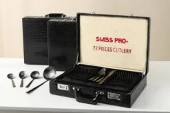 Swiss Pro+ Bestekset In Koffer-72 Delig-12 Persoons-Zwitsers Kwaliteit-Complete Set-100% Roestvrijstaal- Zwart 35 Swiss Pro+ Bestekset In Koffer-72 Delig-12 Persoons-Zwitsers Kwaliteit-Complete Set-100% Roestvrijstaal- Zwart -Keukenheld Verkoopwinkel 1200x799 17