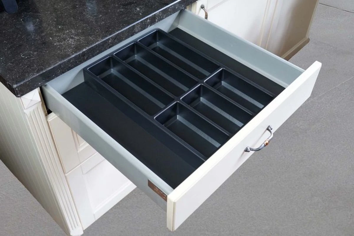 Culinorm Bestekbak - Besteklade - Incl. Antislipmat Met 1 Carbon Black Cassette - 53 Cm Breed X 47 Cm Diep 1 Culinorm Bestekbak - Besteklade - Incl. Antislipmat Met 1 Carbon Black Cassette - 53 Cm Breed X 47 Cm Diep