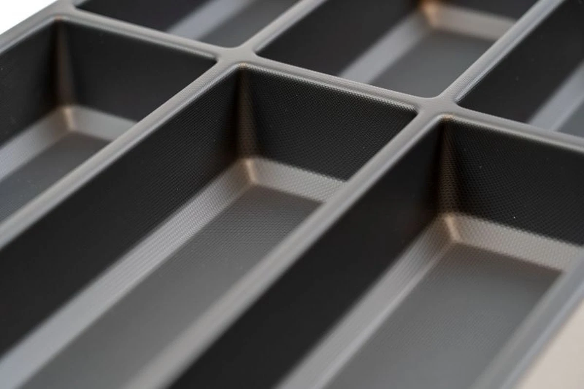 Culinorm Bestekbak - Besteklade - Incl. Antislipmat Met 1 Carbon Black Cassette - 53 Cm Breed X 47 Cm Diep 2 Culinorm Bestekbak - Besteklade - Incl. Antislipmat Met 1 Carbon Black Cassette - 53 Cm Breed X 47 Cm Diep - Afbeelding 2